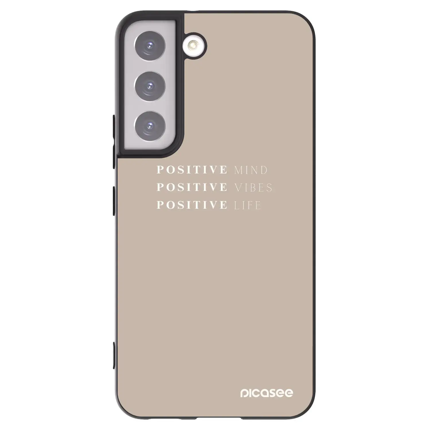 Silikonový černý obal pro Samsung Galaxy S22 5G - Positive Vibes