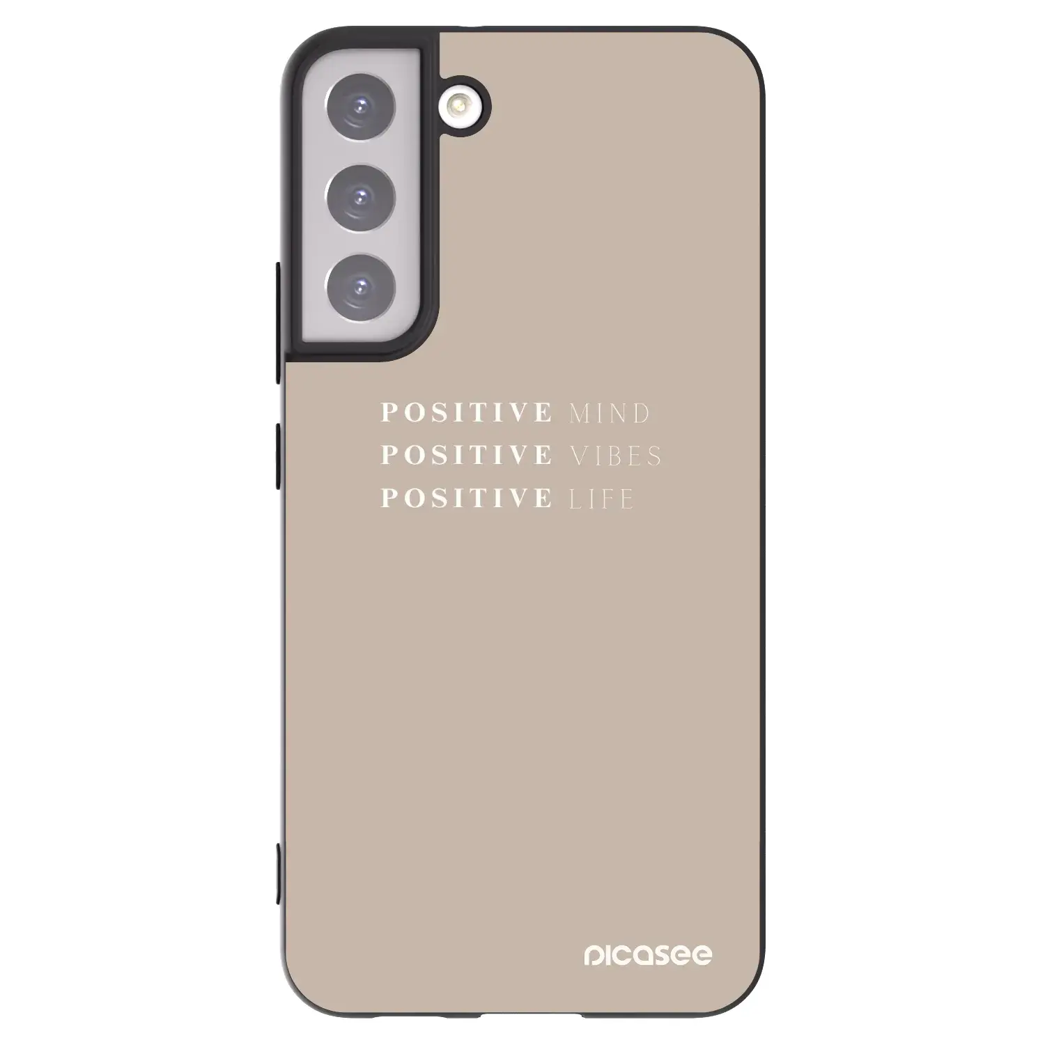 Silikonový černý obal pro Samsung Galaxy S22+ 5G - Positive Vibes