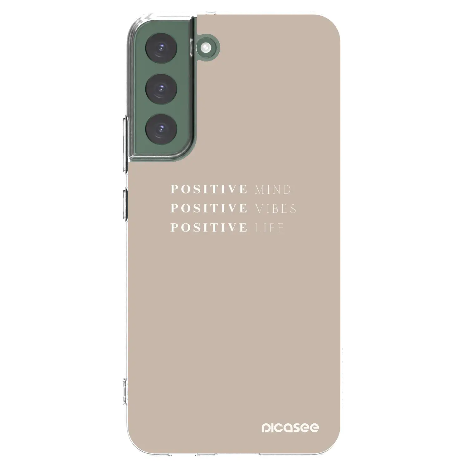Silikonový průhledný obal pro Samsung Galaxy S22+ 5G - Positive Vibes
