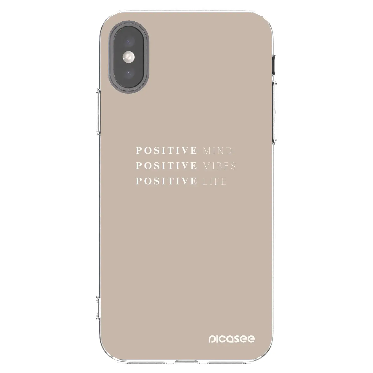 Silikonový průhledný obal pro Apple iPhone X/XS - Positive Vibes