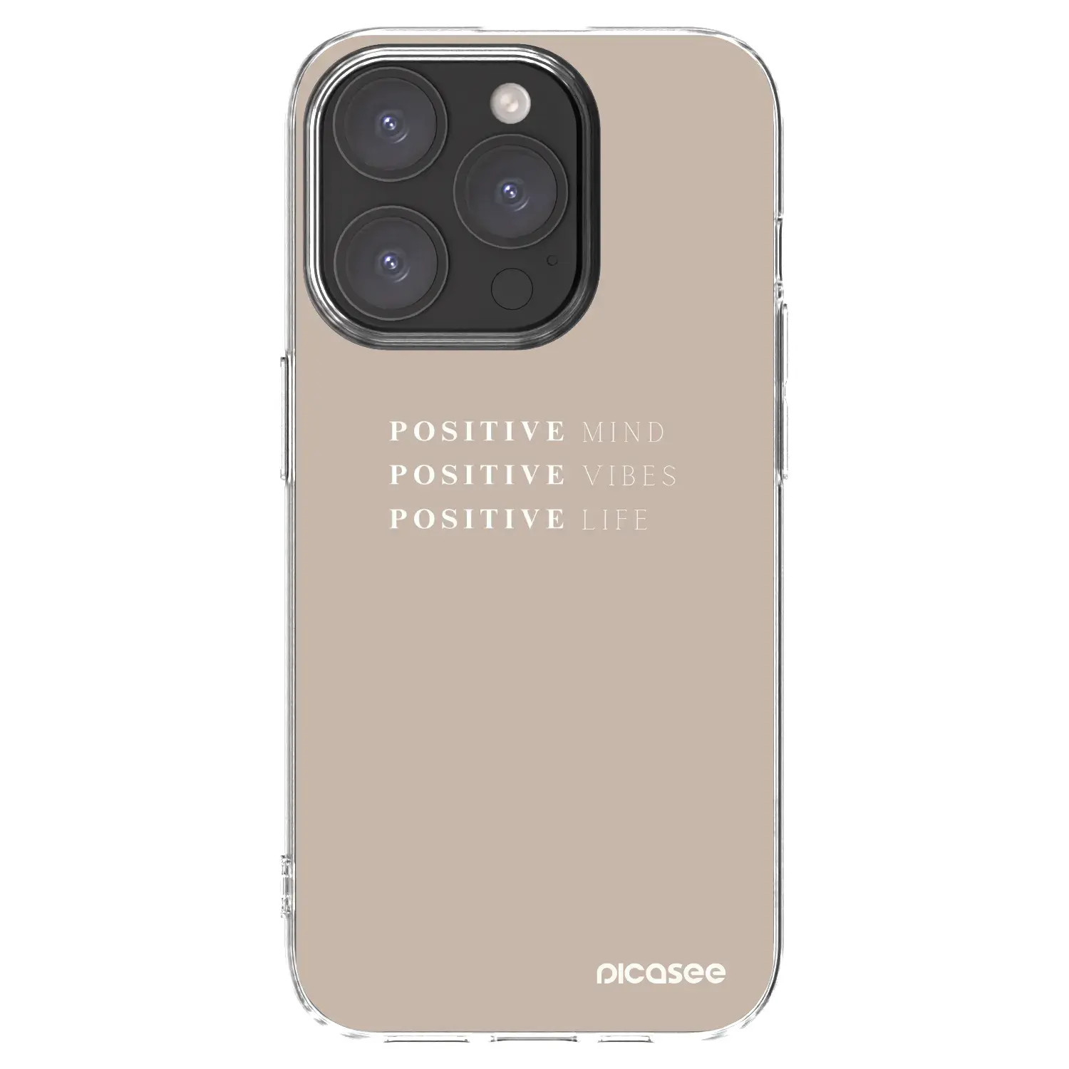 Silikonový průhledný obal pro Apple iPhone 15 Pro - Positive Vibes