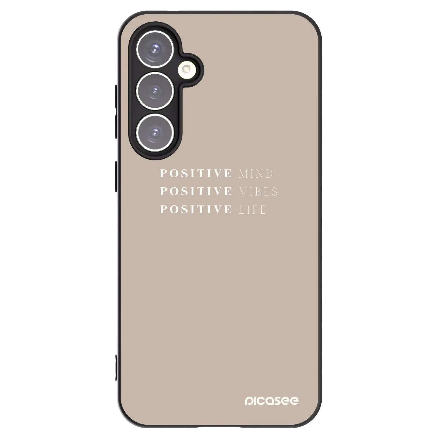 Silikonový černý obal pro Samsung Galaxy S23 FE S711B - Positive Vibes