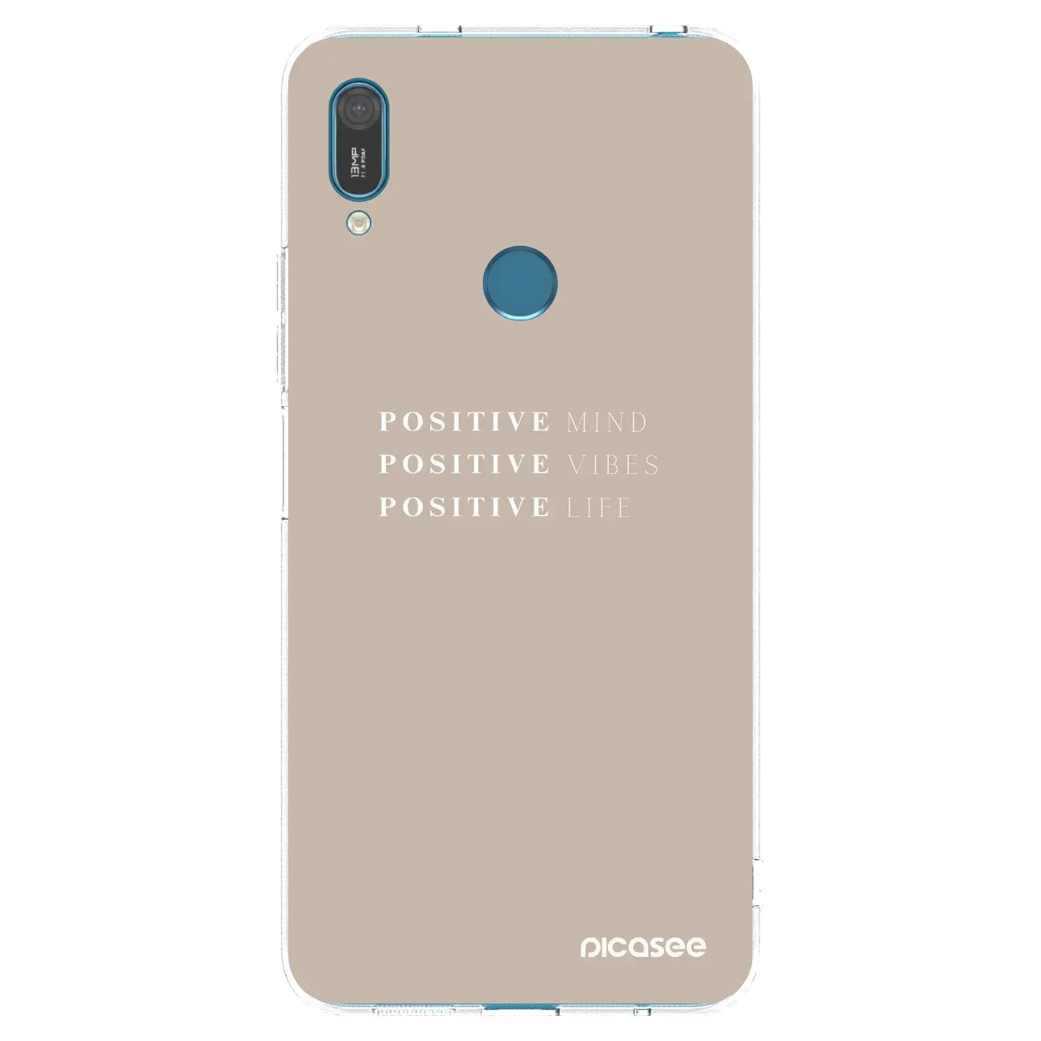 Silikonový průhledný obal pro Huawei Y7 2019 - Positive Vibes