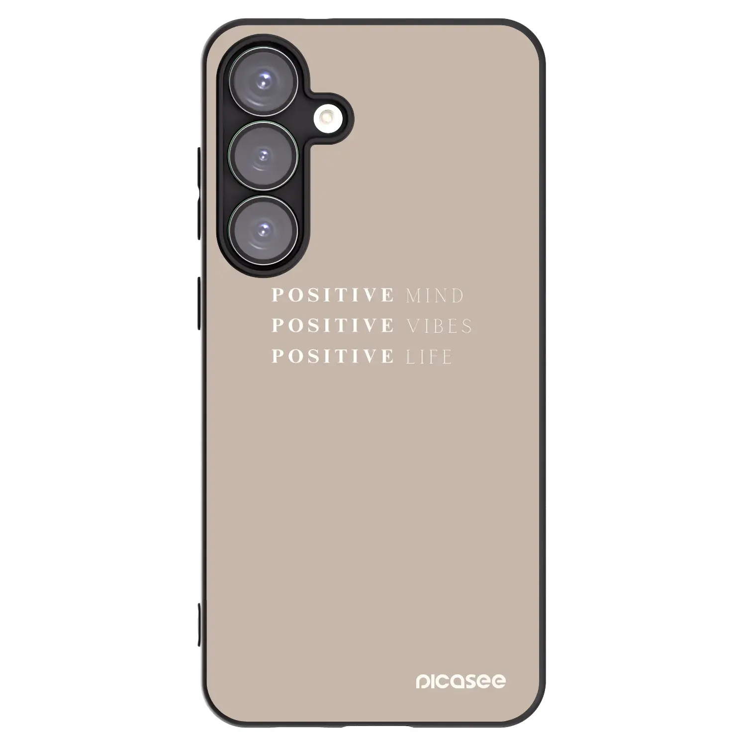 Silikonový černý obal pro Samsung Galaxy S25+ 5G - Positive Vibes