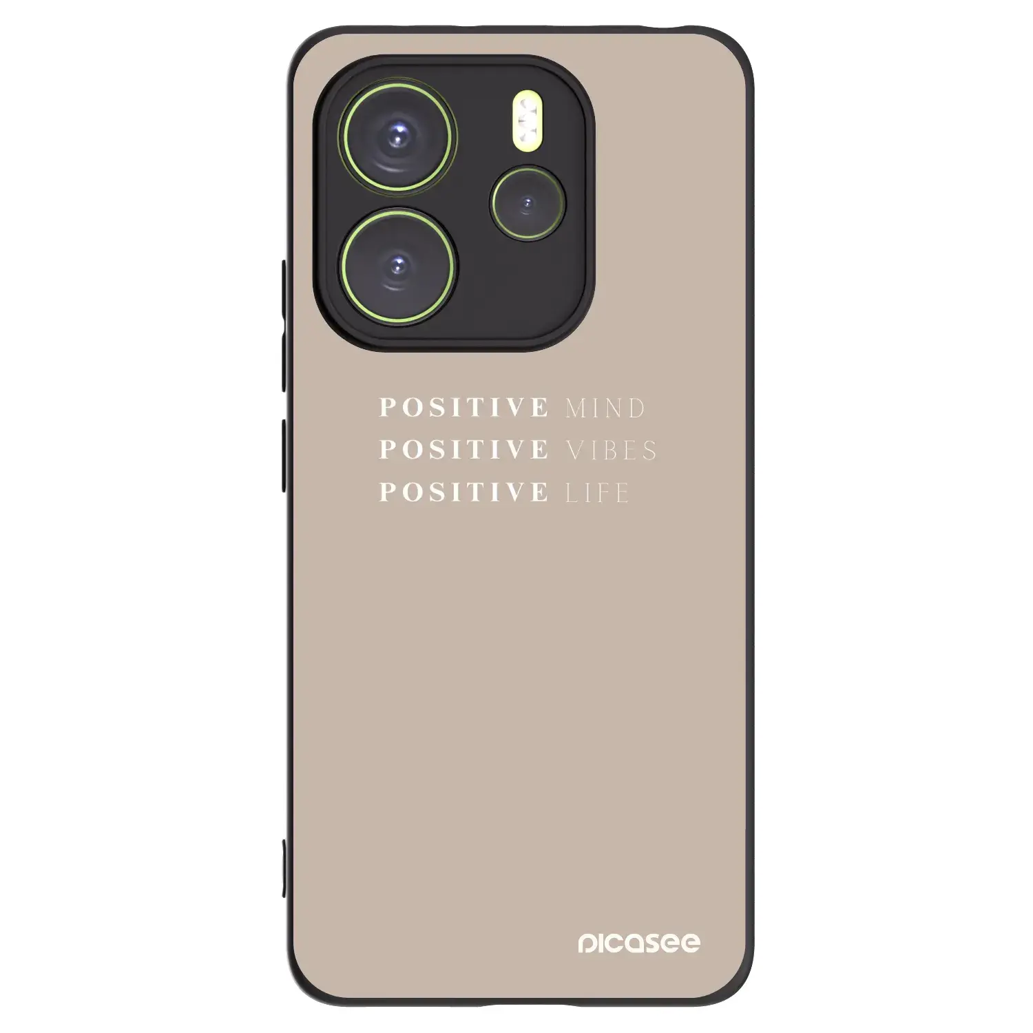 Silikonový černý obal pro Xiaomi Redmi Note 14 4G - Positive Vibes