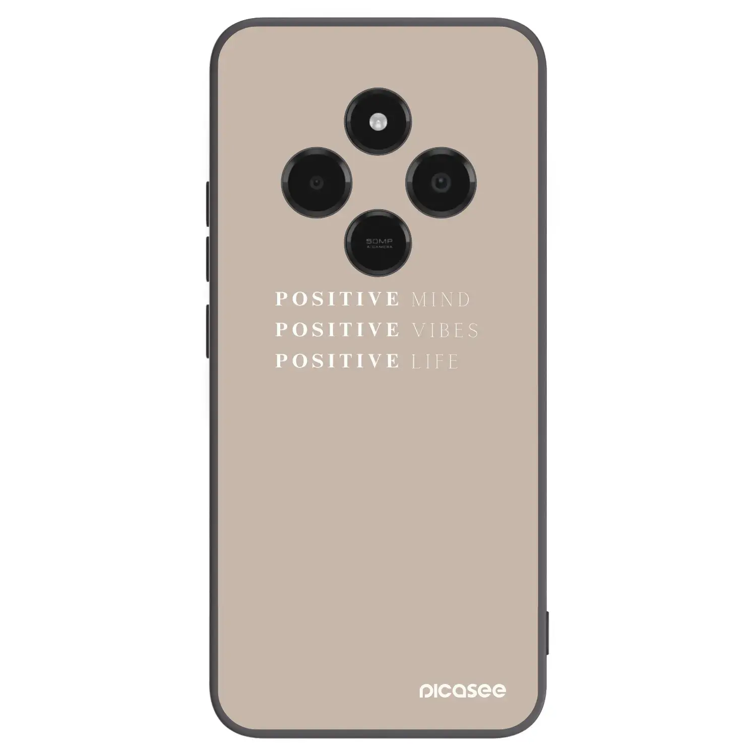 Silikonový černý obal pro Xiaomi Poco C75 - Positive Vibes