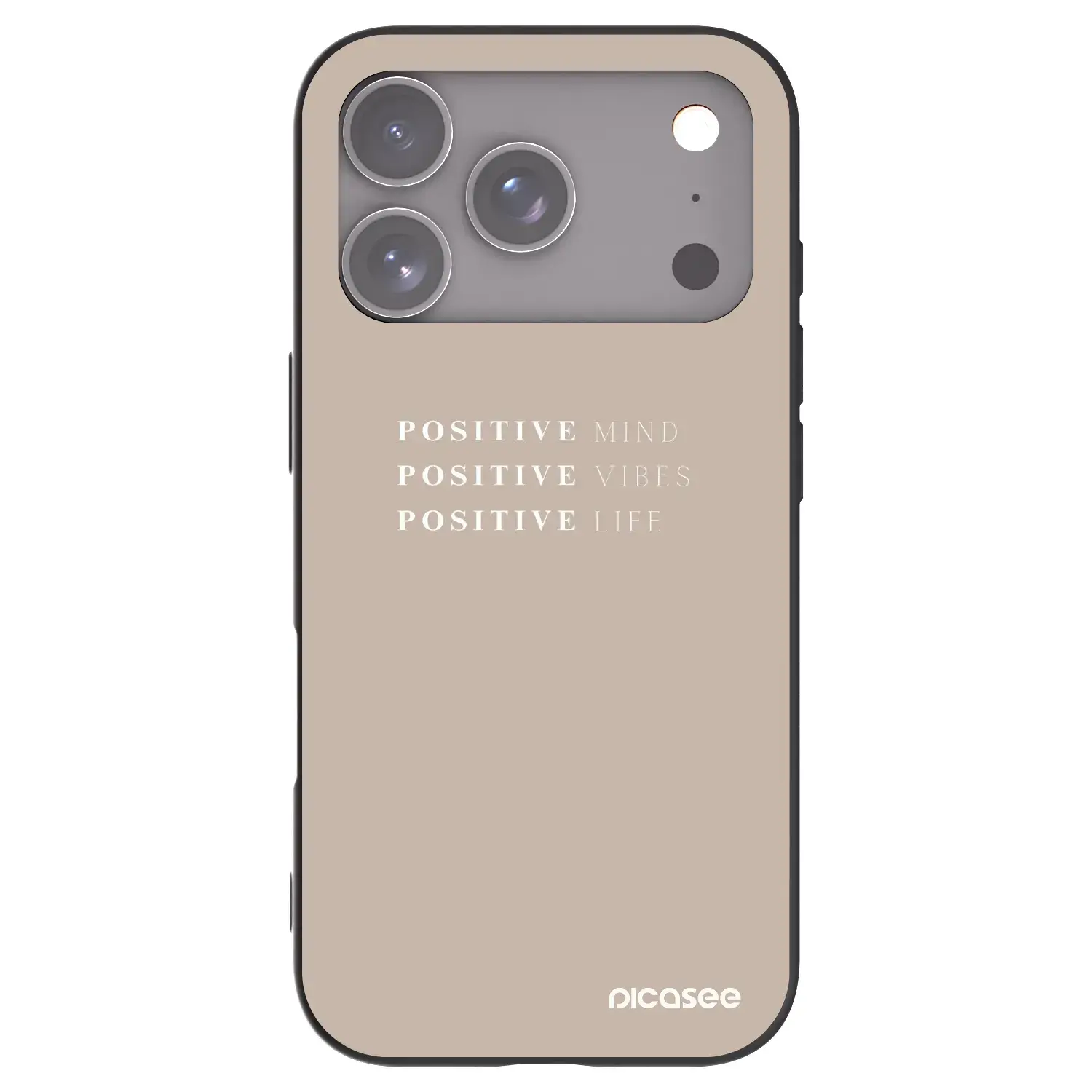 Silikonový černý obal pro Apple iPhone 17 Pro - Positive Vibes