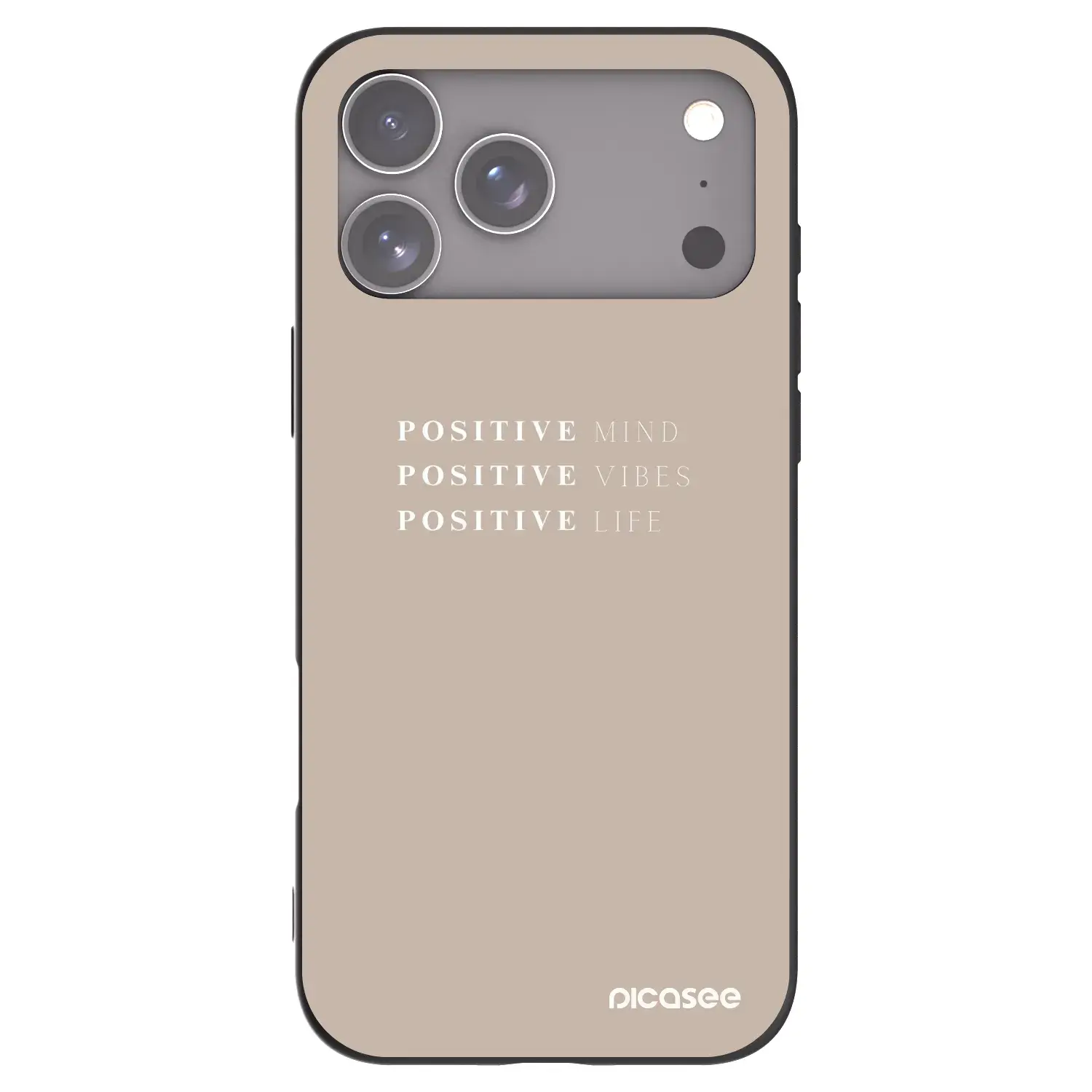 Silikonový černý obal pro Apple iPhone 17 Pro Max - Positive Vibes