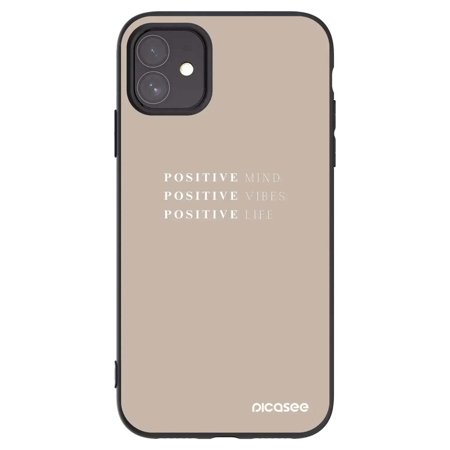 Silikonový černý obal pro Apple iPhone 11 - Positive Vibes