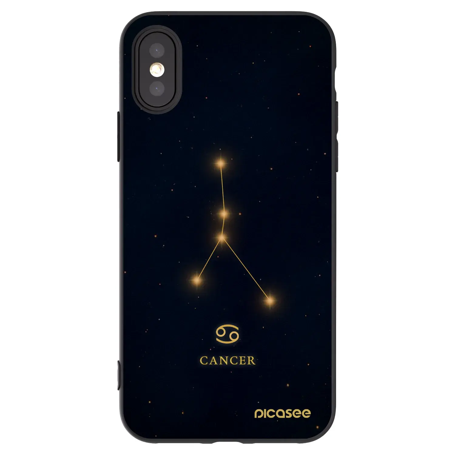 Silikonový černý obal pro Apple iPhone X/XS - CANCER