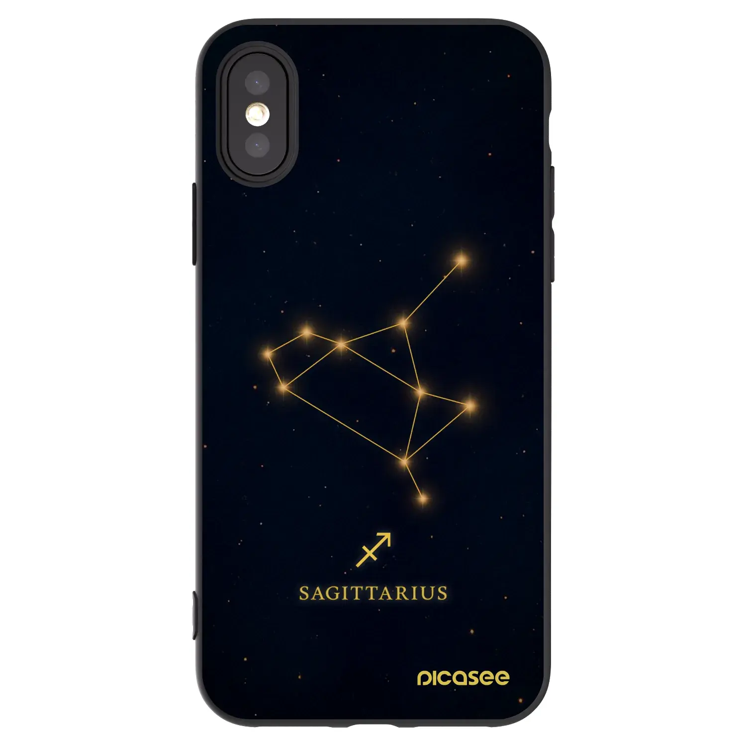Silikonový černý obal pro Apple iPhone X/XS - SAGITTARIUS