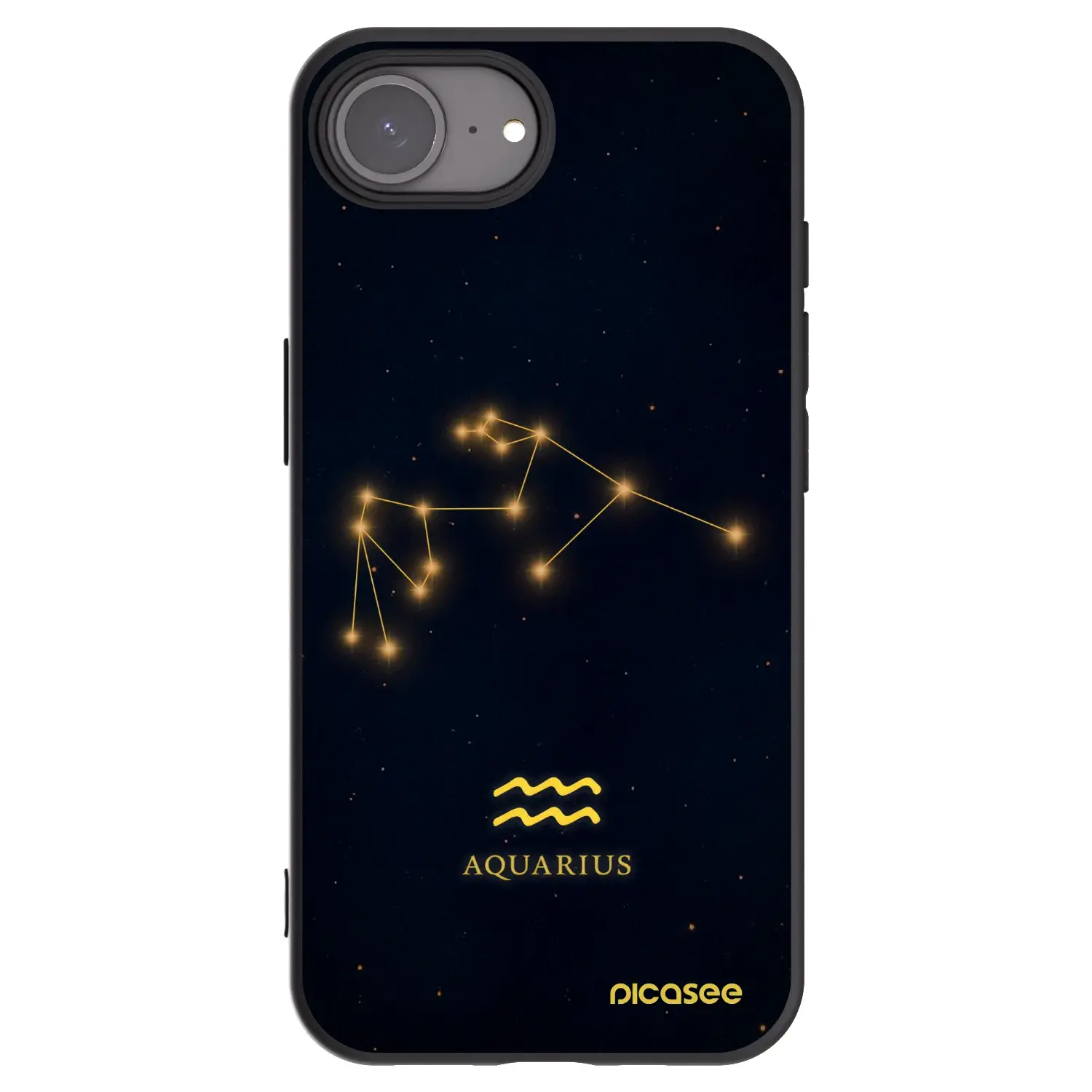 Silikonový černý obal pro Apple iPhone 16e - AQUARIUS