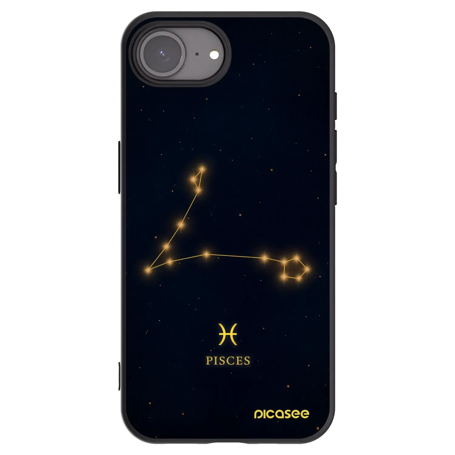Silikonový černý obal pro Apple iPhone 16e - PISCES