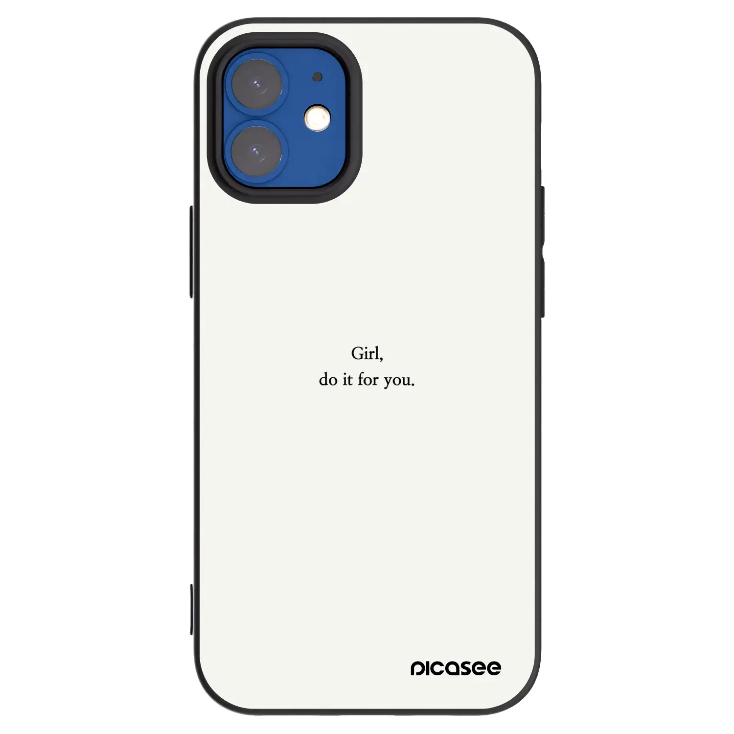 Silikonový černý obal pro Apple iPhone 12 mini - Girl, do it for you