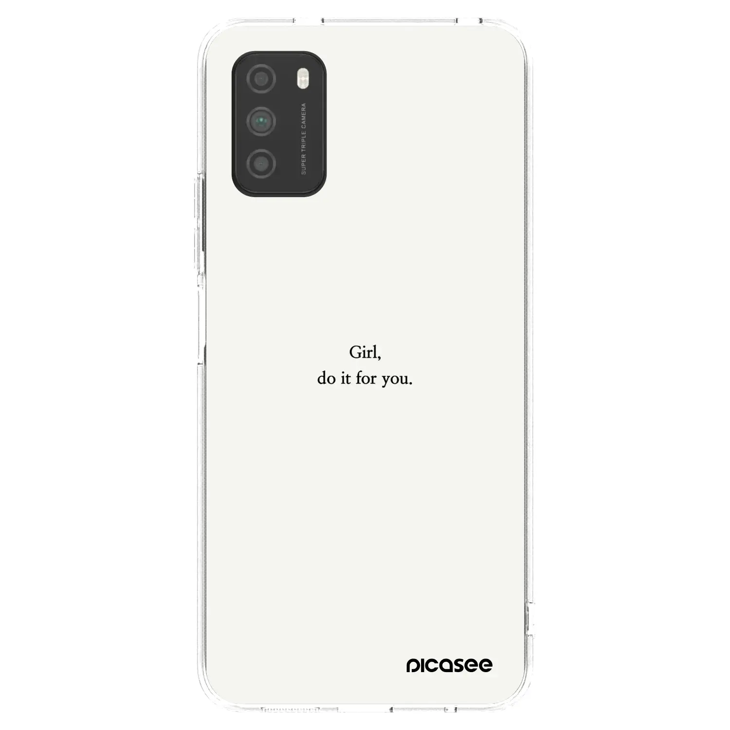 Silikonový průhledný obal pro Xiaomi Poco M3 - Girl, do it for you