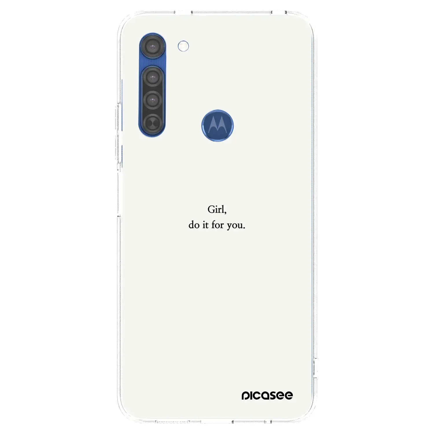 Silikonový průhledný obal pro Motorola Moto G8 - Girl, do it for you