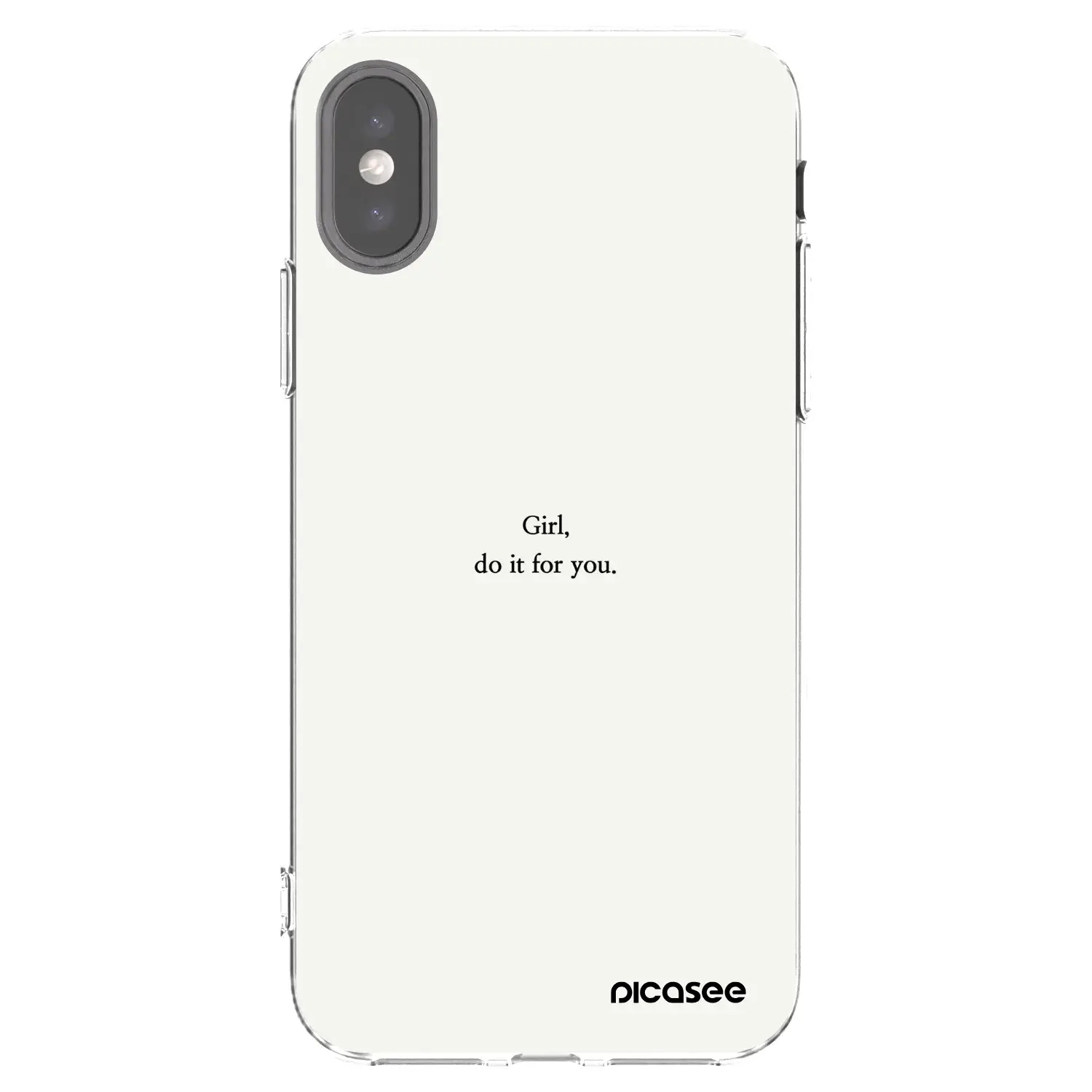 Silikonový průhledný obal pro Apple iPhone X/XS - Girl, do it for you