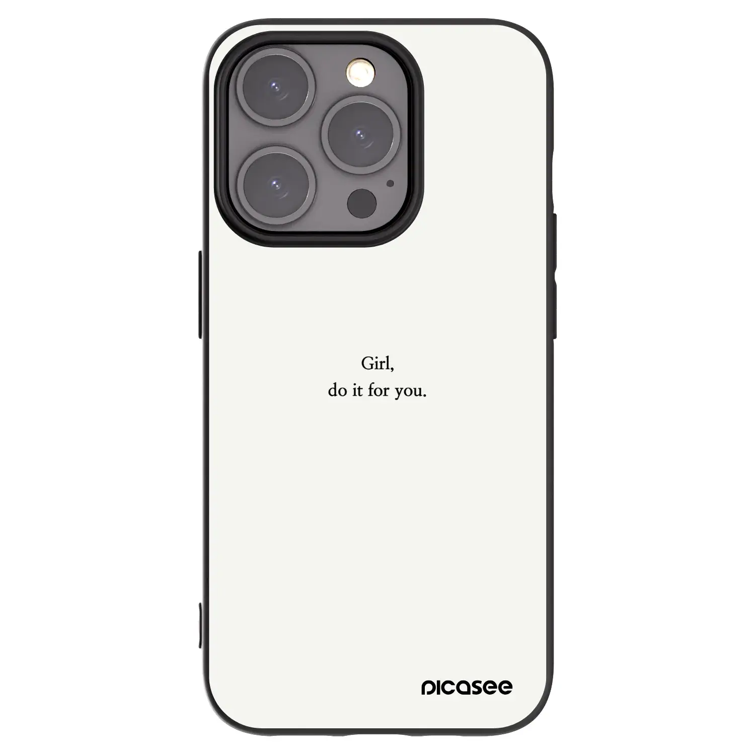 Silikonový černý obal pro Apple iPhone 15 Pro - Girl, do it for you