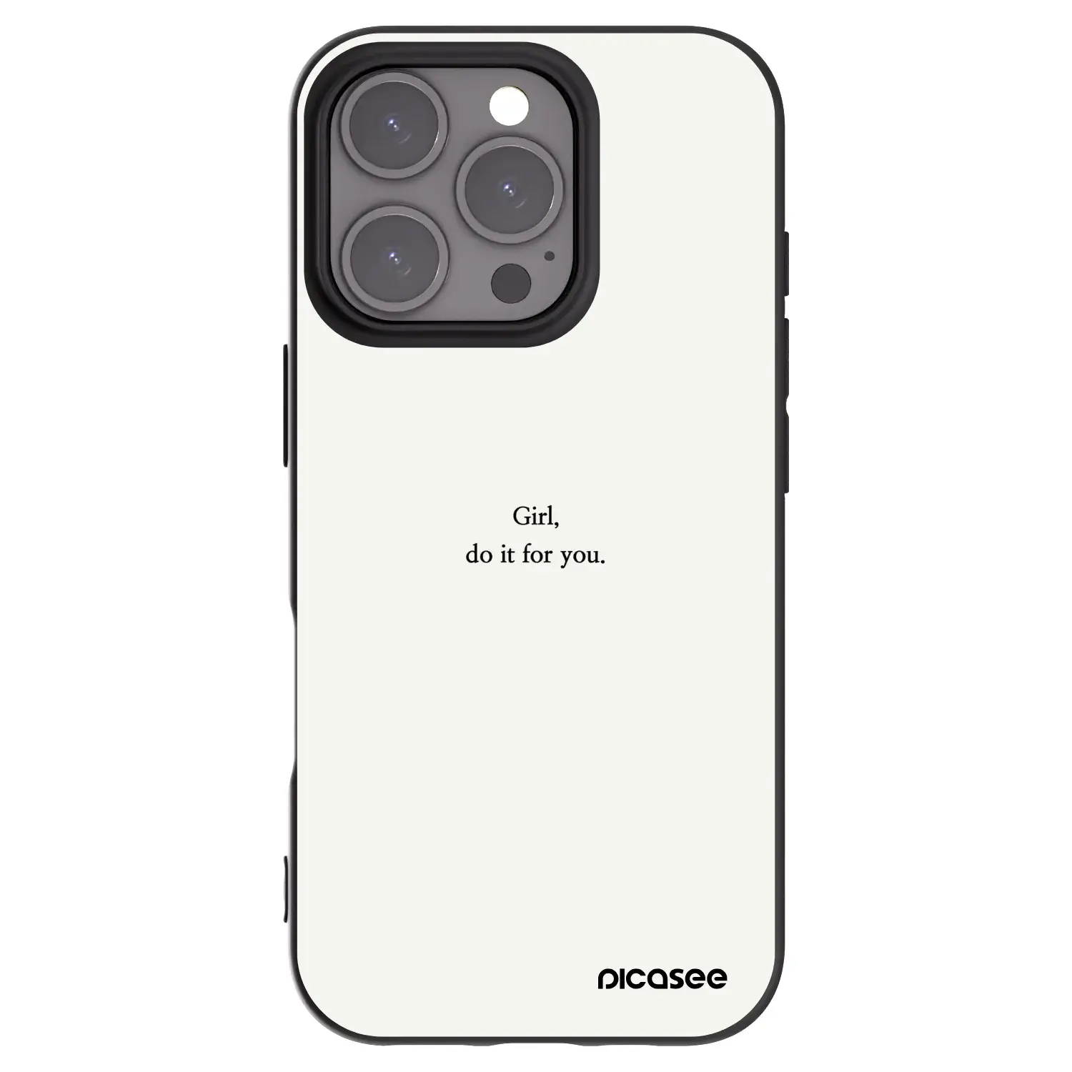 Silikonový černý obal pro Apple iPhone 16 Pro - Girl, do it for you