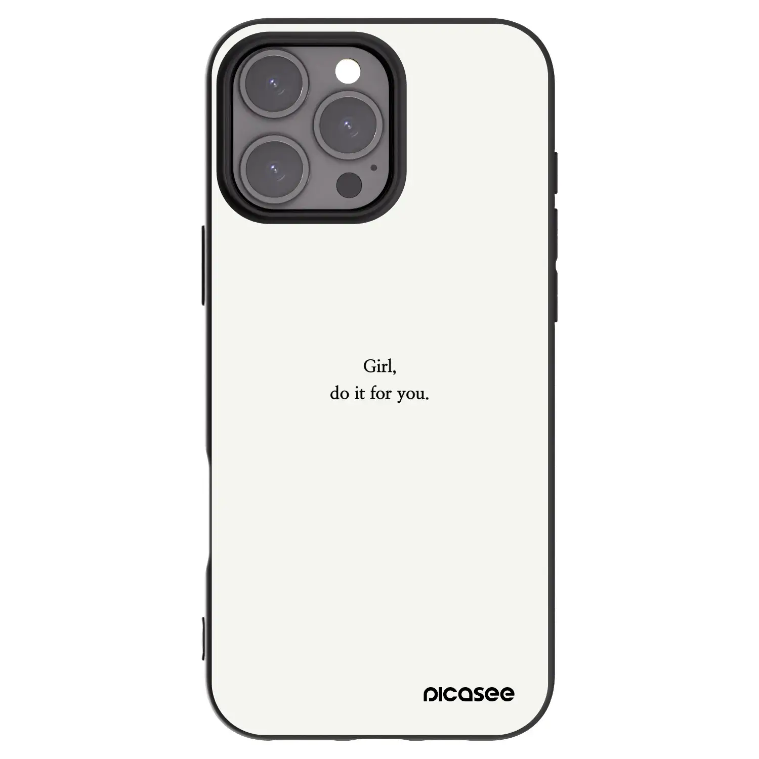 Silikonový černý obal pro Apple iPhone 16 Pro Max - Girl, do it for you