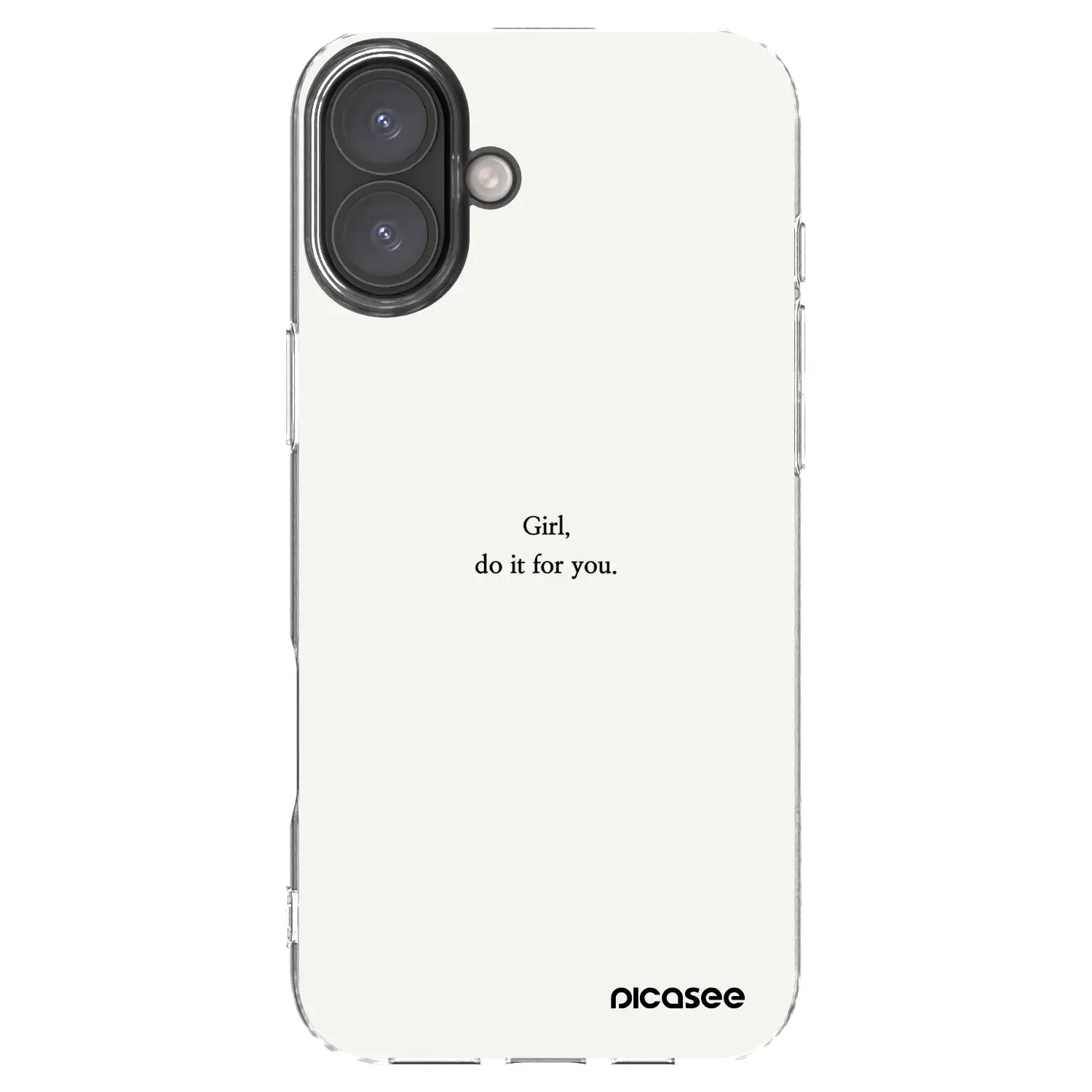 Silikonový průhledný obal pro Apple iPhone 16 Plus - Girl, do it for you