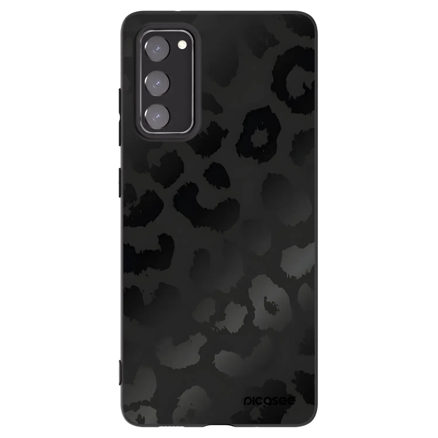 Silikonový černý obal pro Samsung Galaxy S20 FE - Midnight Leopard
