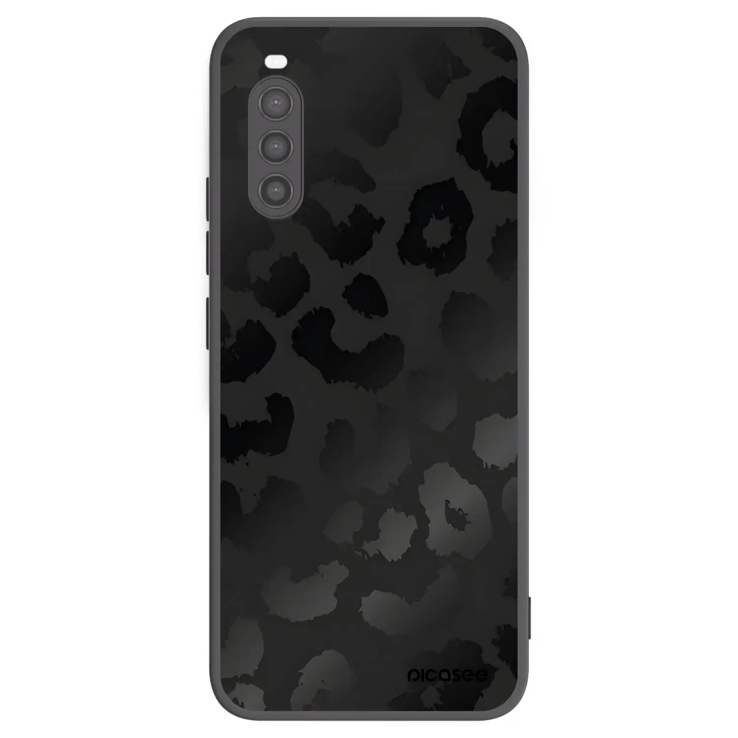 Silikonový černý obal pro Sony Xperia 10 II - Midnight Leopard