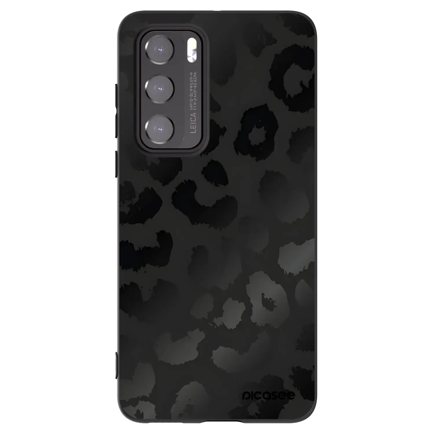 Silikonový černý obal pro Huawei P40 - Midnight Leopard