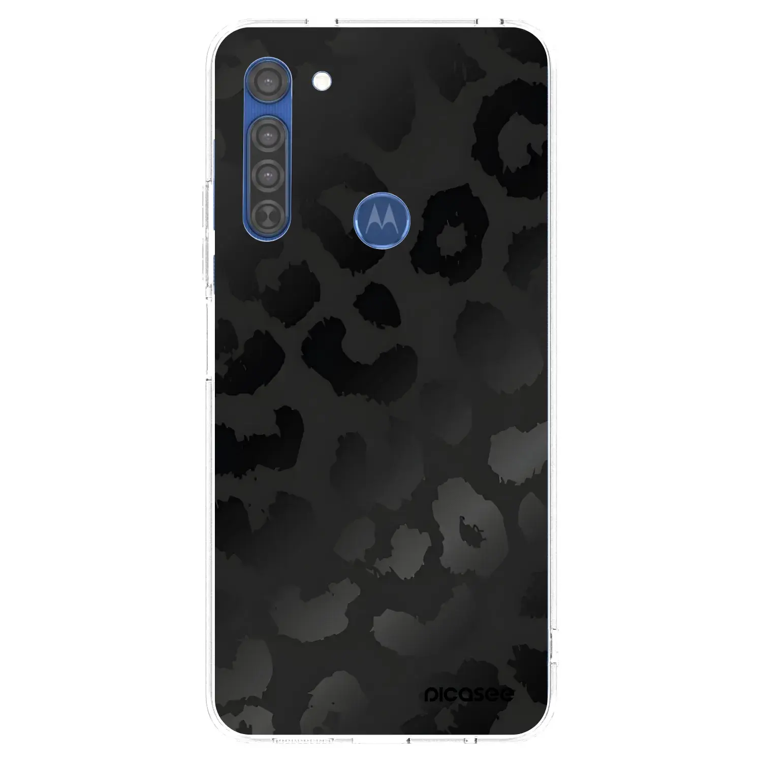 Silikonový průhledný obal pro Motorola Moto G8 - Midnight Leopard
