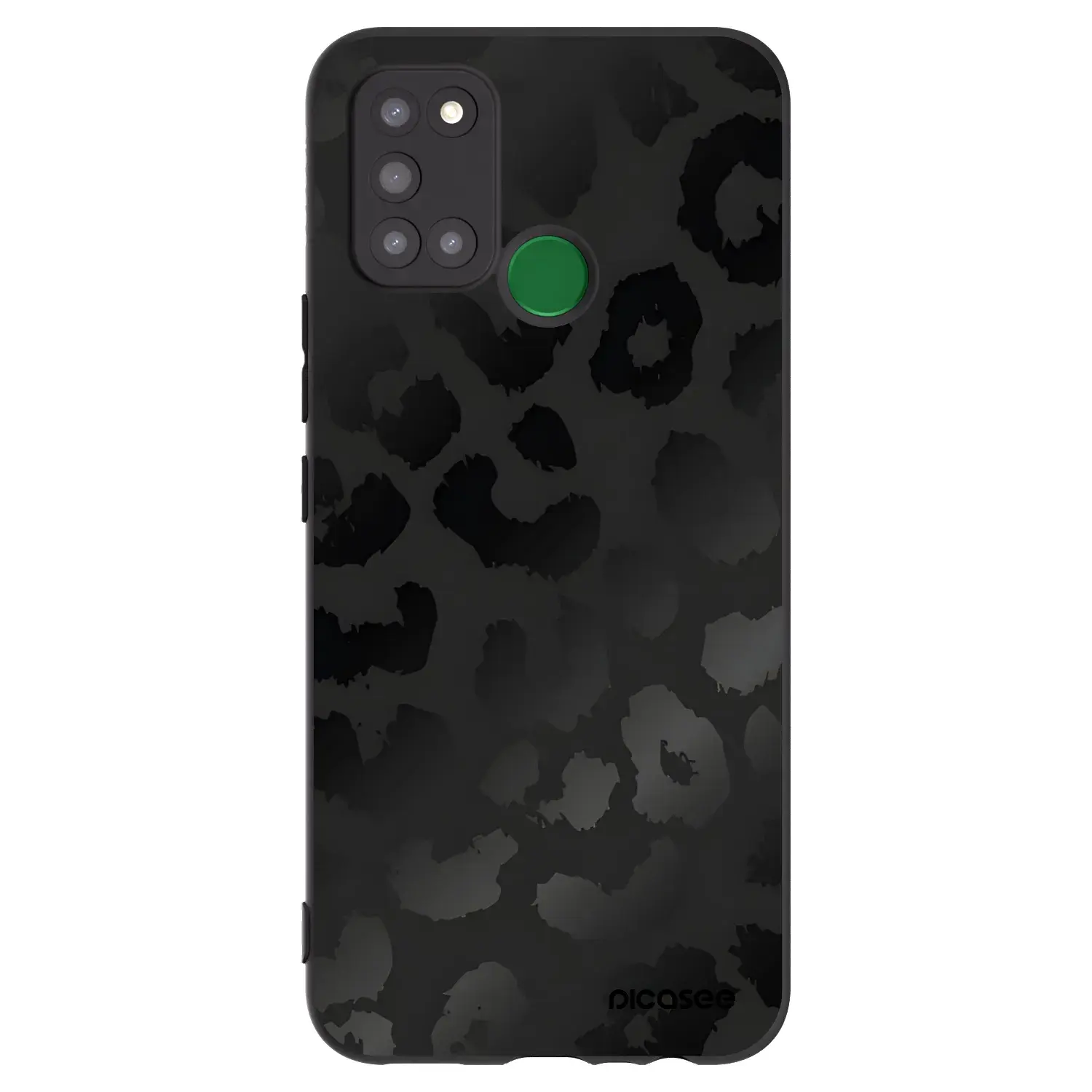 Silikonový černý obal pro Realme 7i - Midnight Leopard