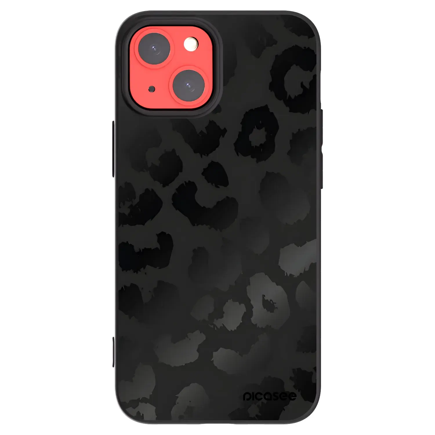 Silikonový černý obal pro Apple iPhone 13 mini - Midnight Leopard
