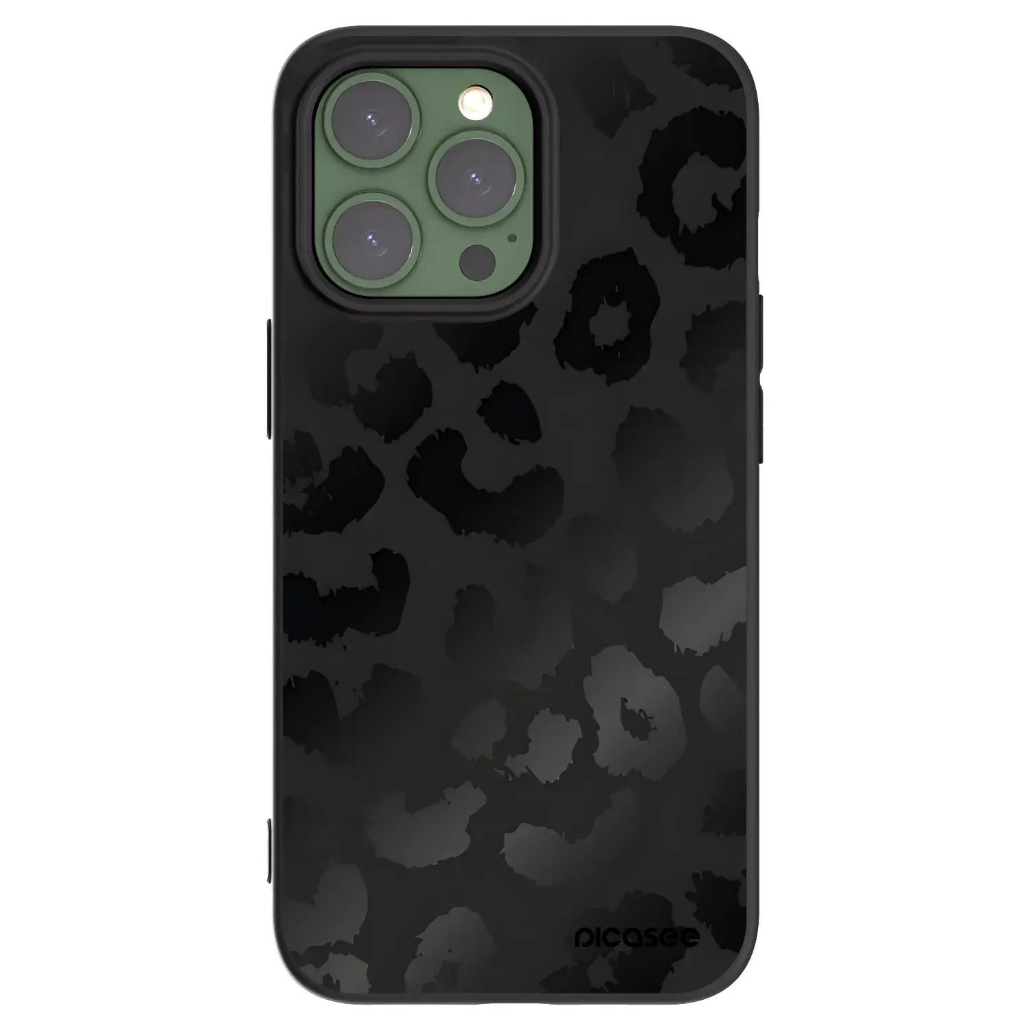 Silikonový černý obal pro Apple iPhone 13 Pro - Midnight Leopard
