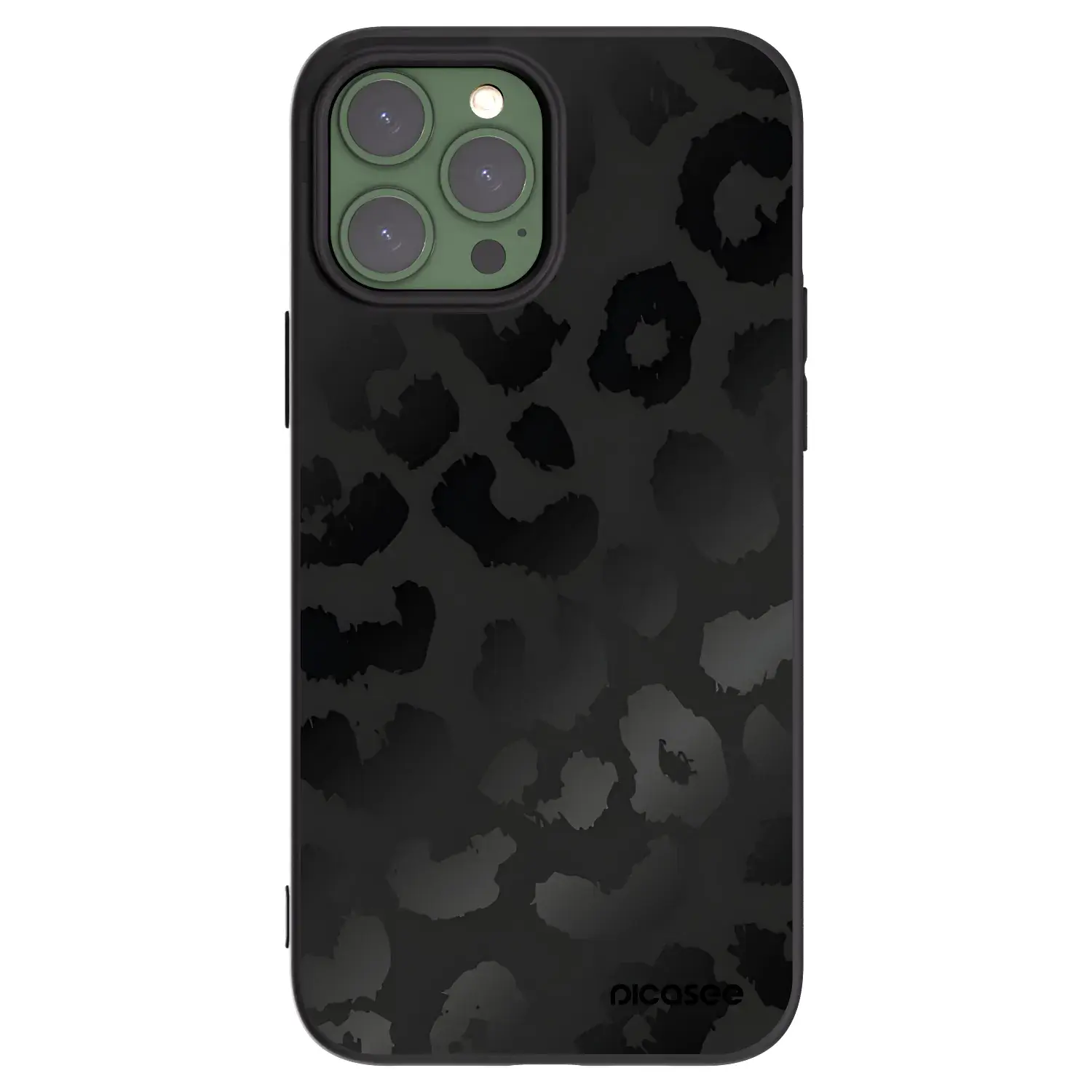 Silikonový černý obal pro Apple iPhone 13 Pro Max - Midnight Leopard