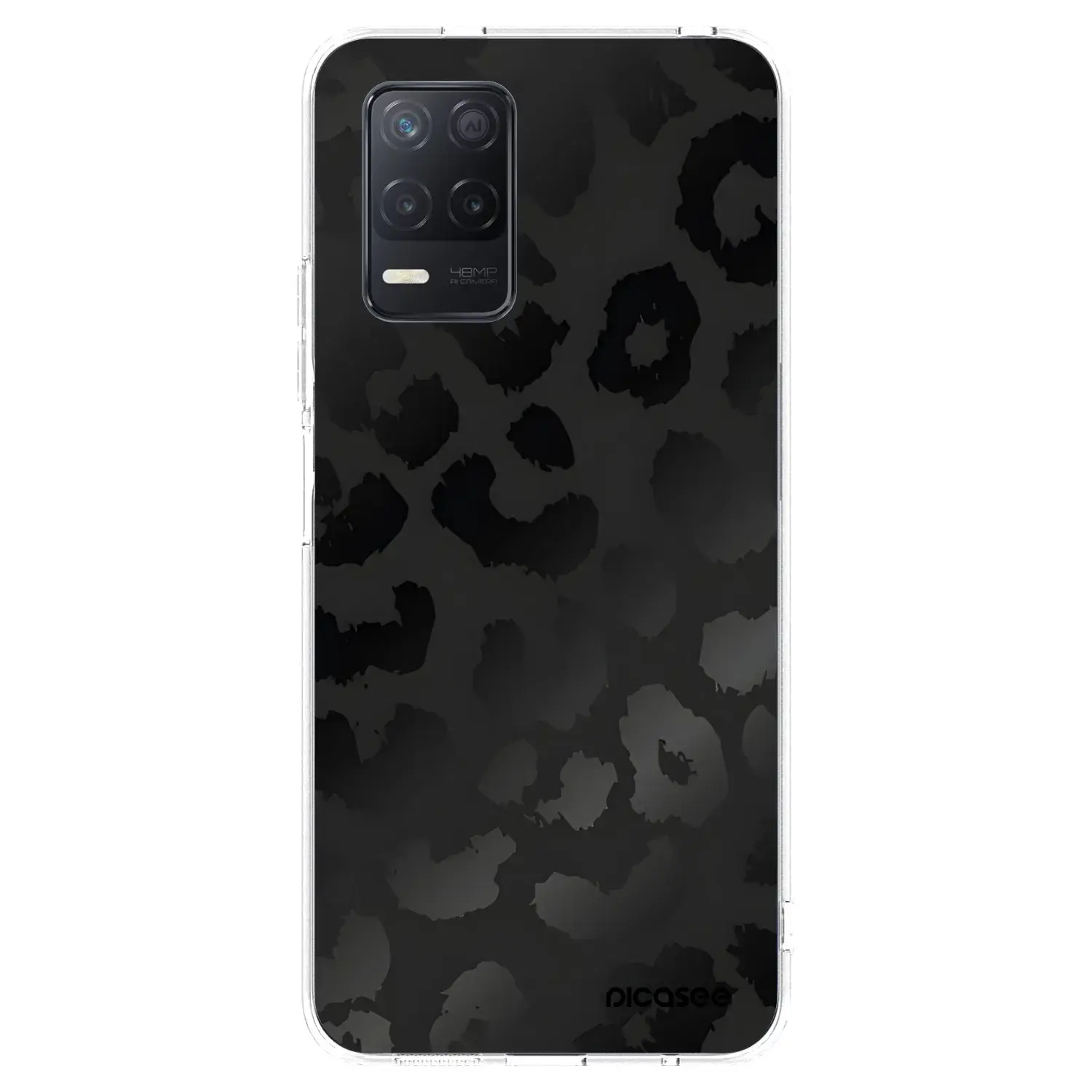 Silikonový průhledný obal pro Realme 8 5G - Midnight Leopard