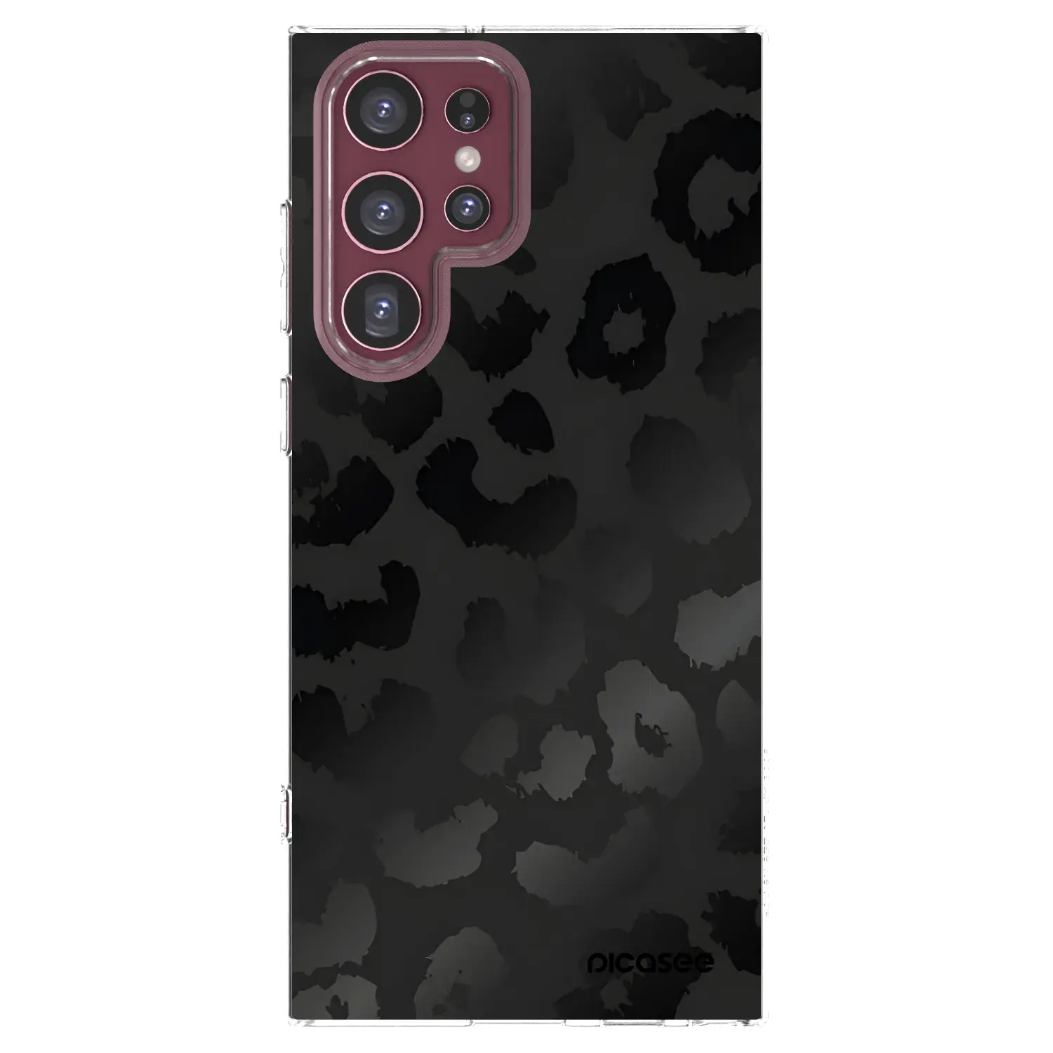 Silikonový průhledný obal pro Samsung Galaxy S22 Ultra 5G - Midnight Leopard