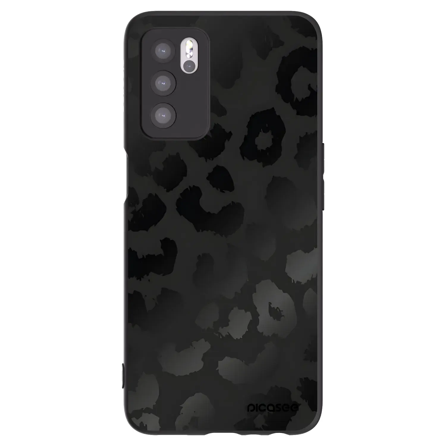Silikonový černý obal pro OPPO A16 - Midnight Leopard