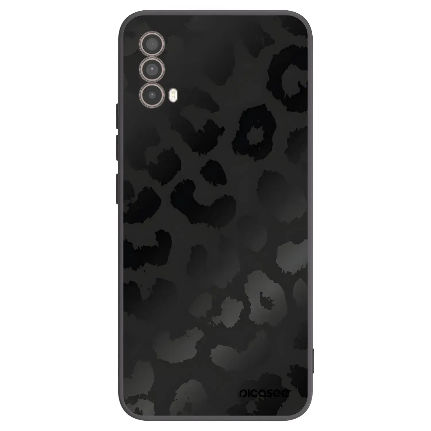 Silikonový černý obal pro Motorola Moto E40 - Midnight Leopard