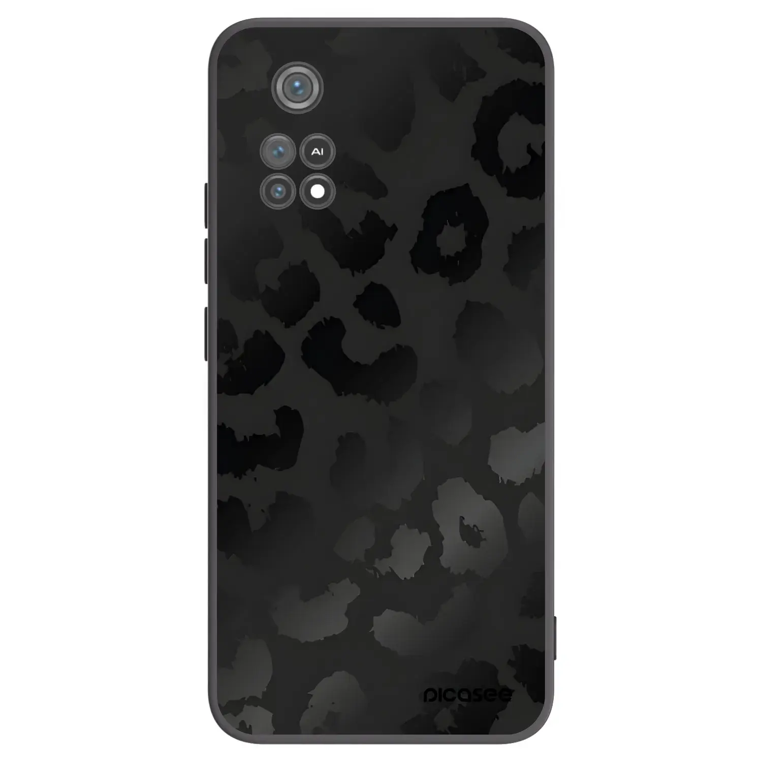 Silikonový černý obal pro Xiaomi Poco M4 Pro - Midnight Leopard