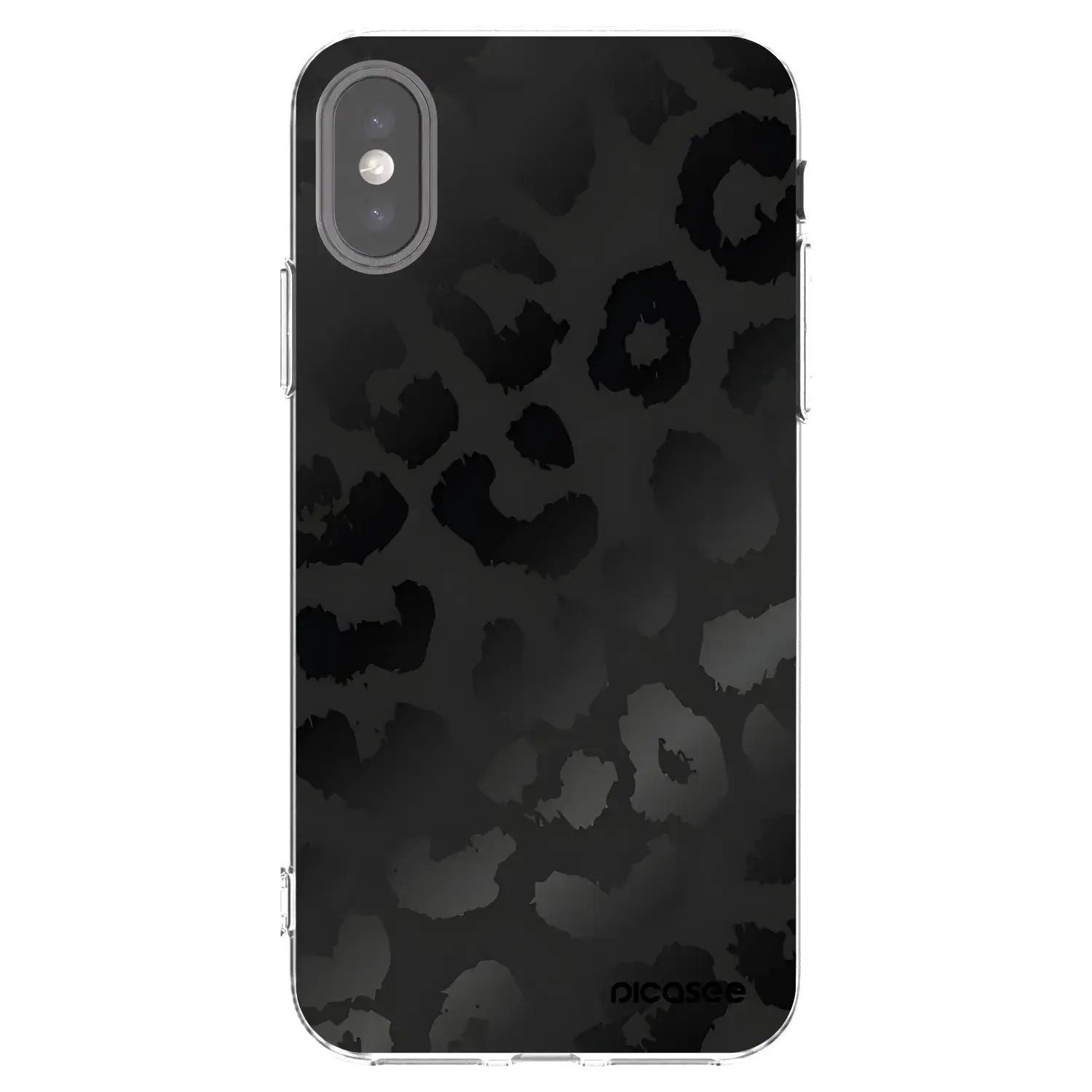 Silikonový průhledný obal pro Apple iPhone X/XS - Midnight Leopard
