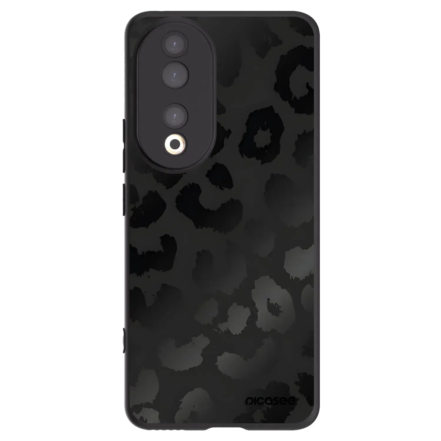 Silikonový černý obal pro Honor 90 5G - Midnight Leopard
