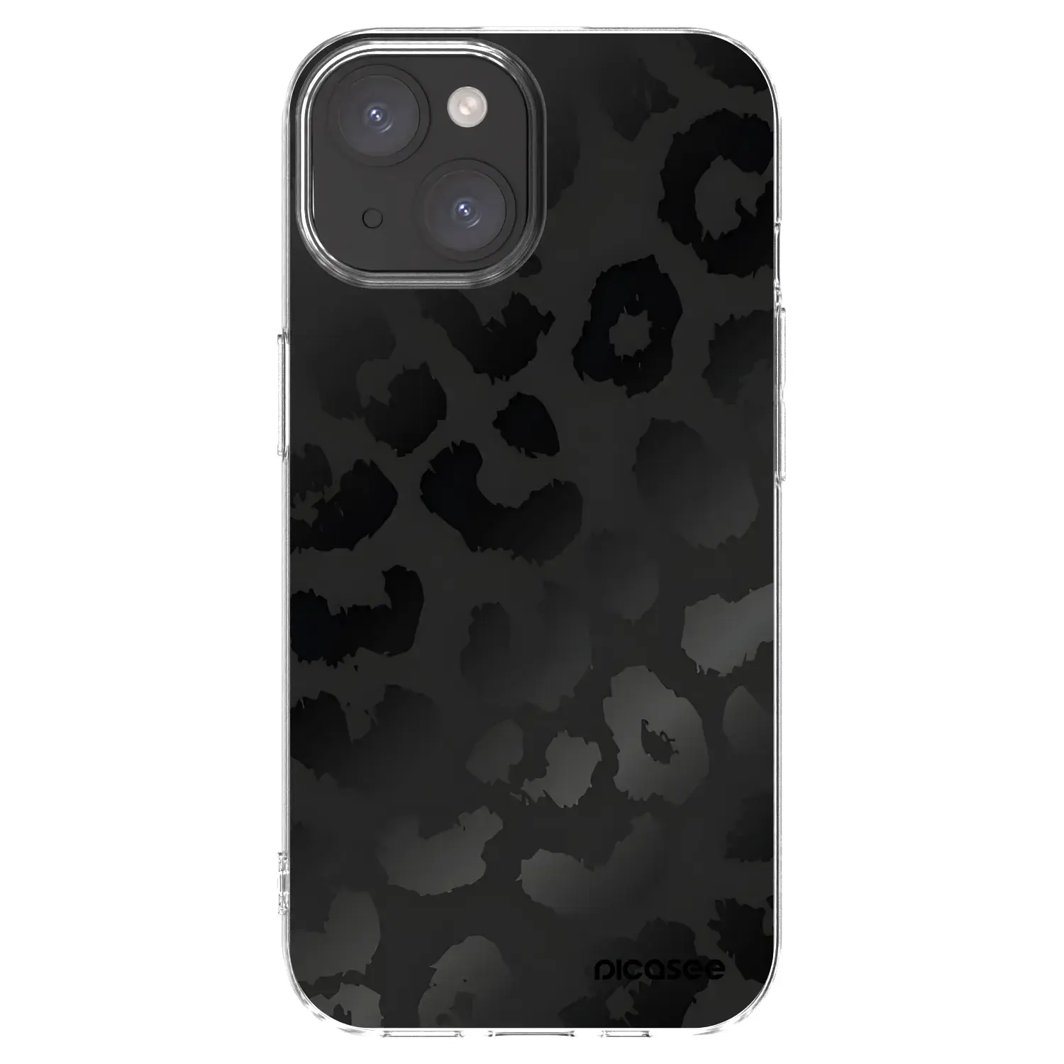 Silikonový průhledný obal pro Apple iPhone 15 - Midnight Leopard