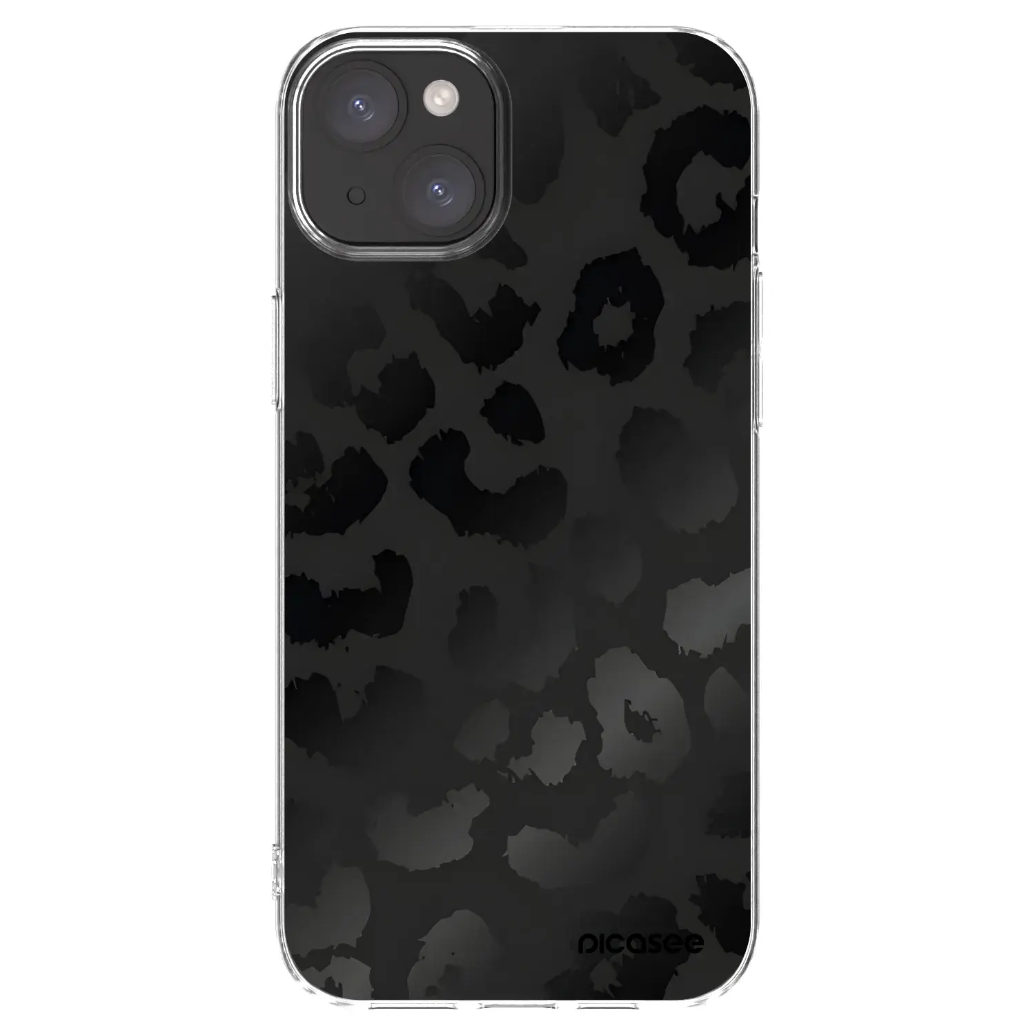 Silikonový průhledný obal pro Apple iPhone 15 Plus - Midnight Leopard