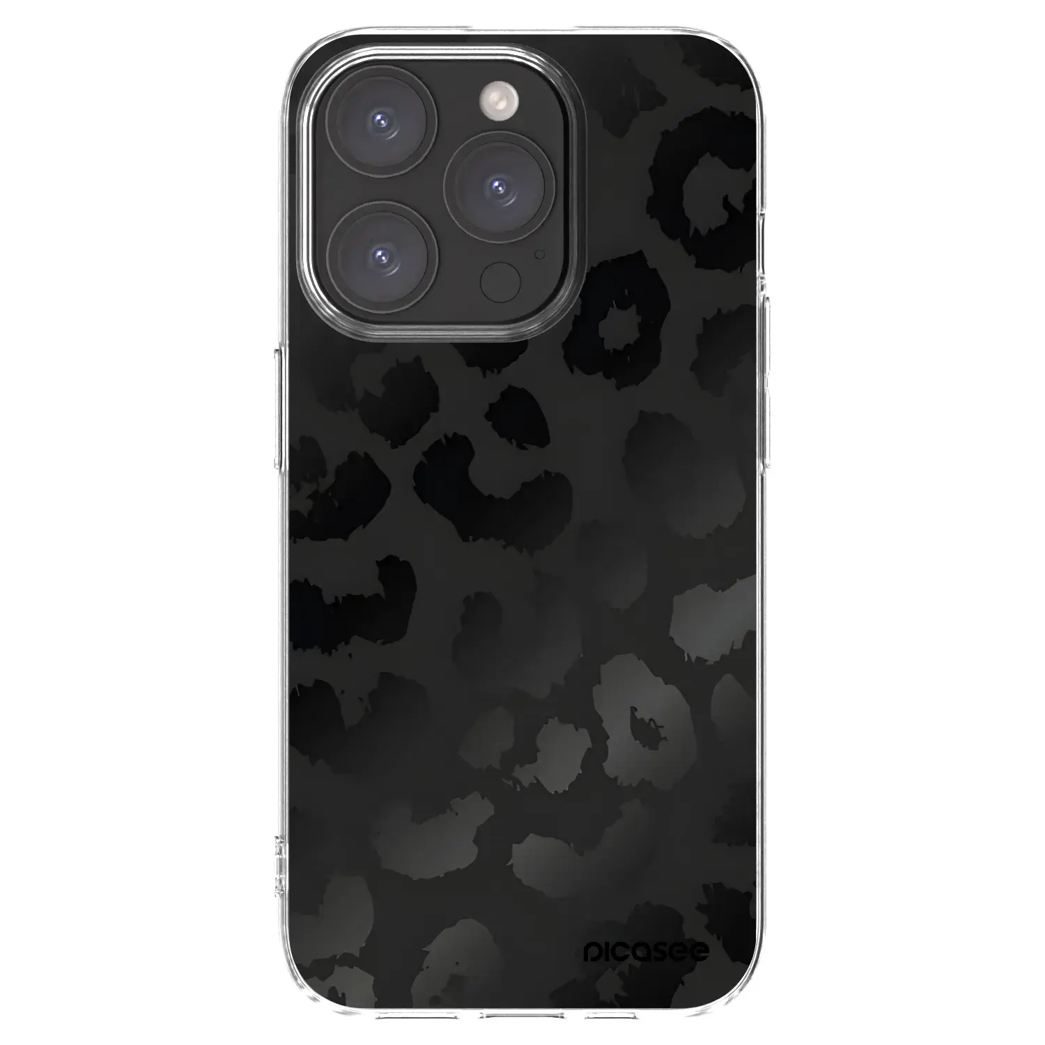 Silikonový průhledný obal pro Apple iPhone 15 Pro - Midnight Leopard