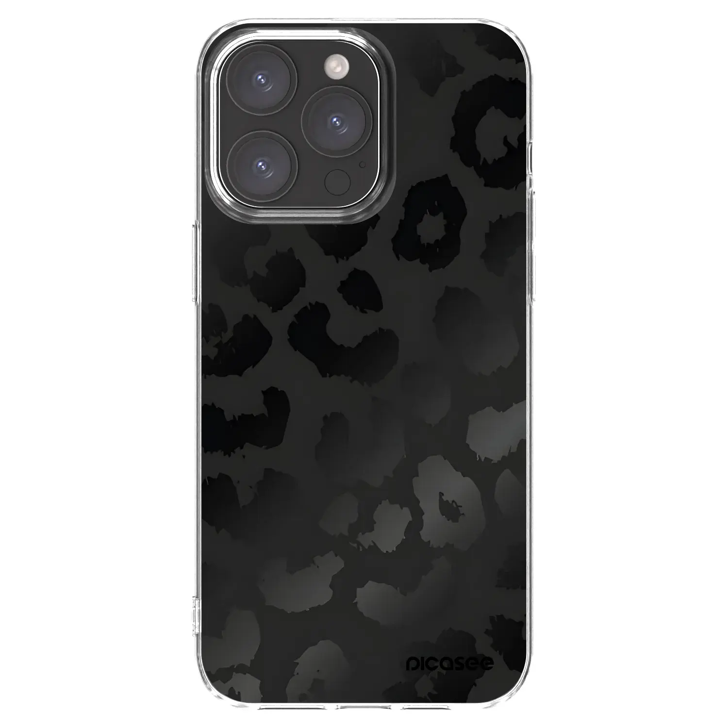 Silikonový průhledný obal pro Apple iPhone 15 Pro Max - Midnight Leopard