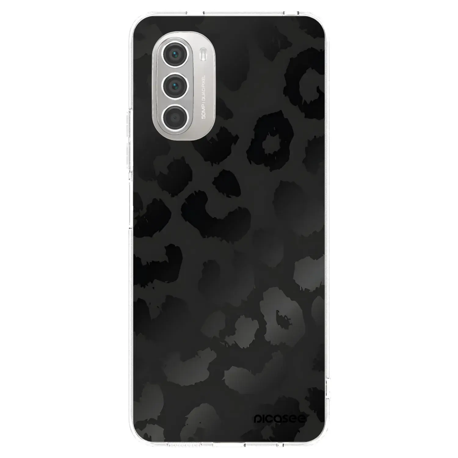 Silikonový průhledný obal pro Motorola Moto G51 - Midnight Leopard