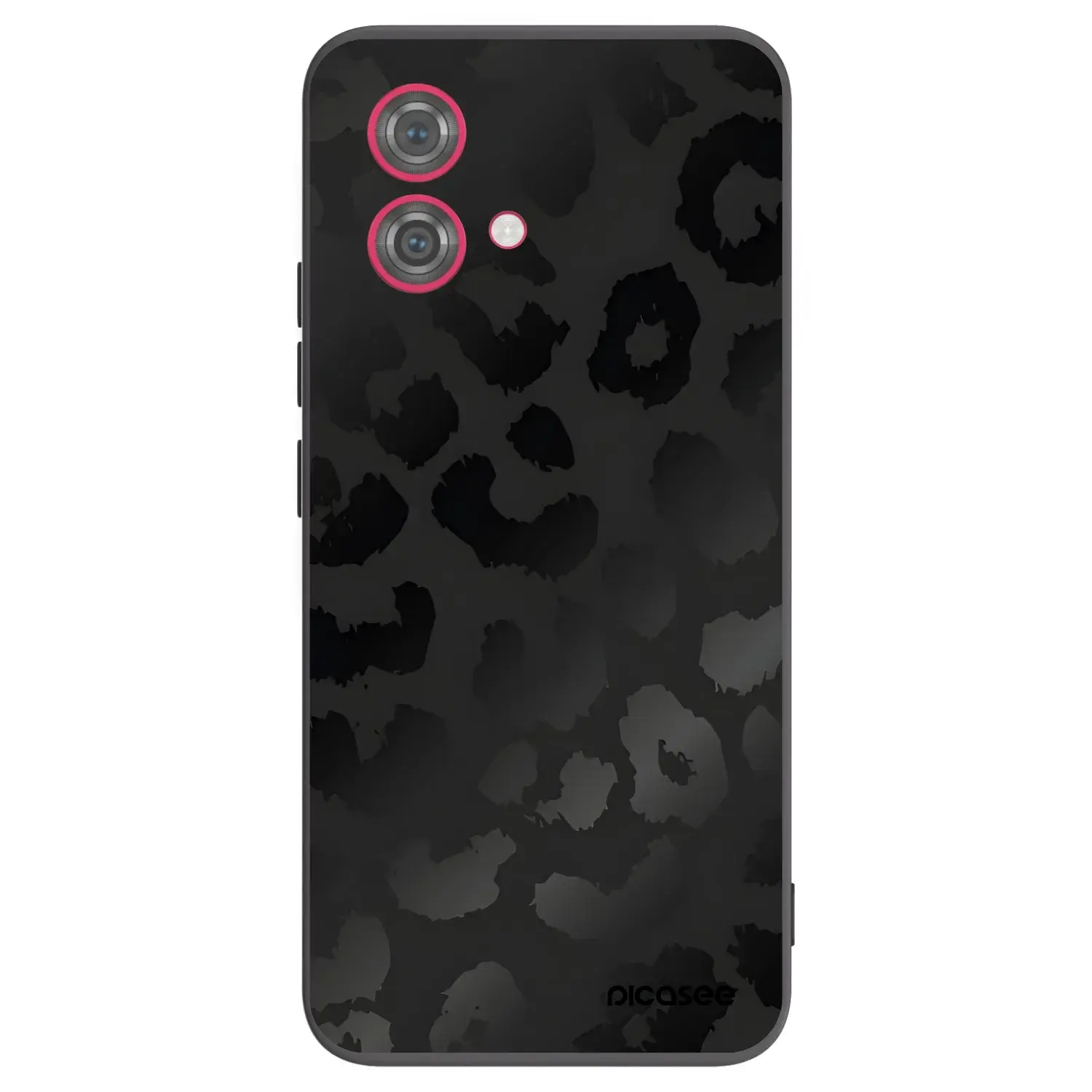 Silikonový černý obal pro Motorola Moto G84 5G - Midnight Leopard
