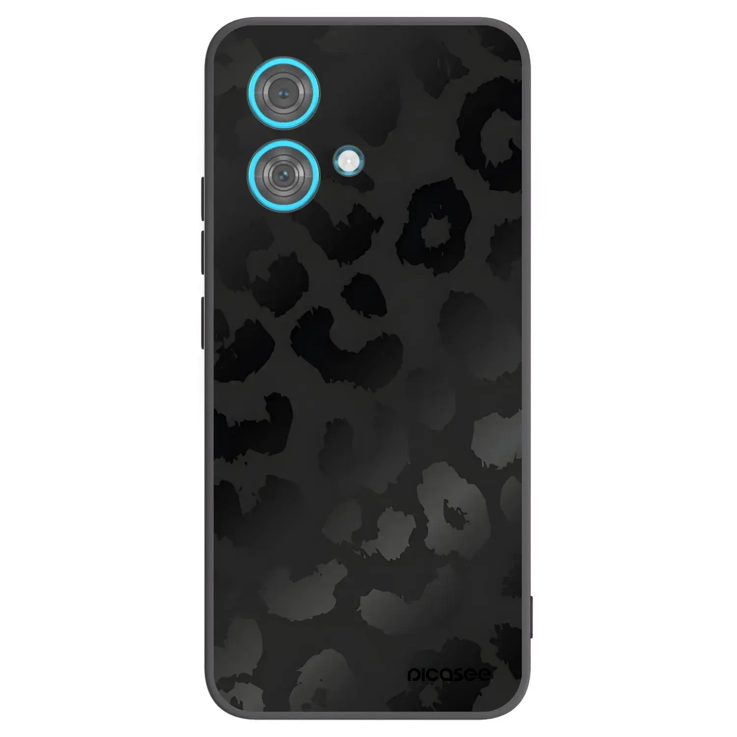 Silikonový černý obal pro Motorola Edge 40 Neo - Midnight Leopard