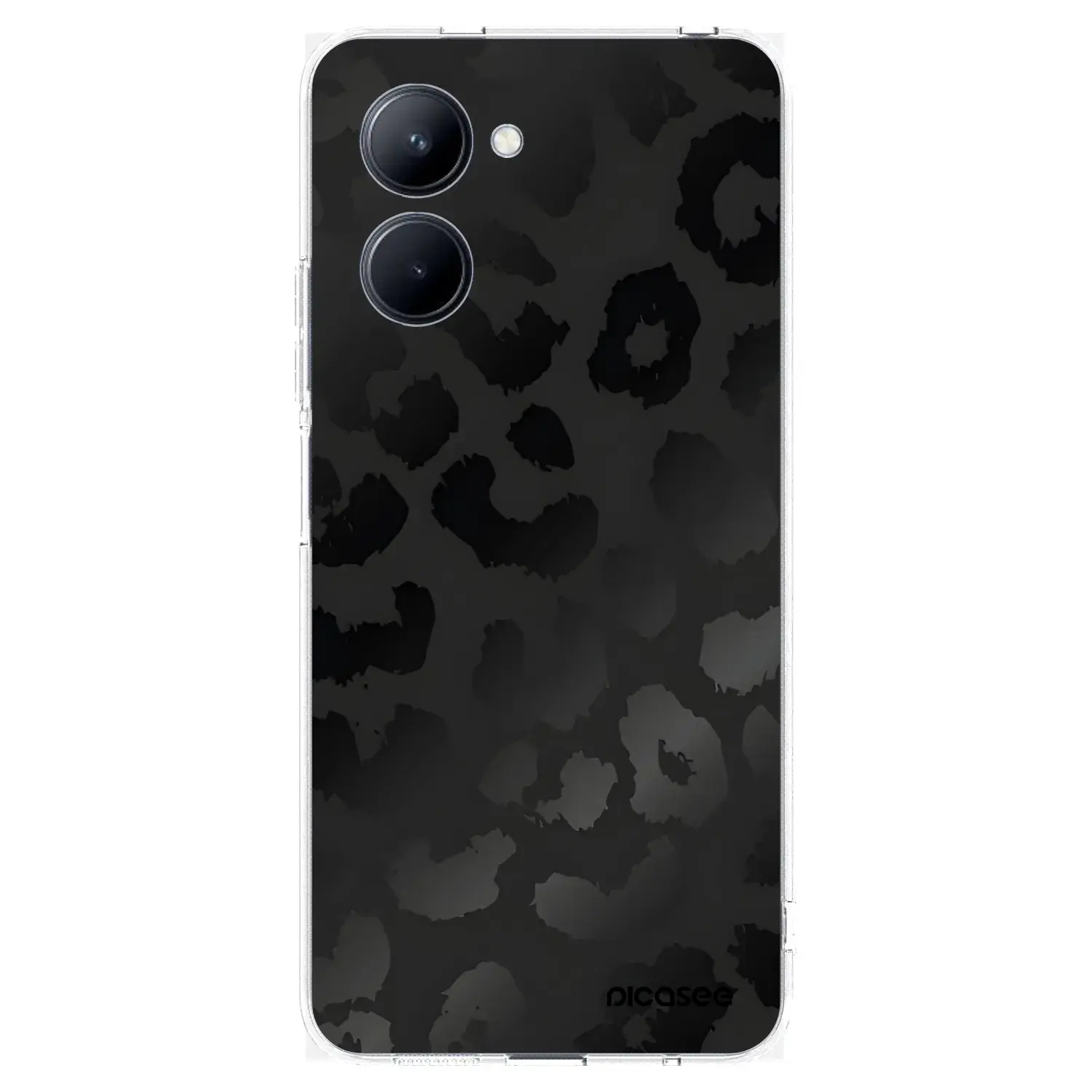 Silikonový průhledný obal pro Realme C33 (2023) - Midnight Leopard