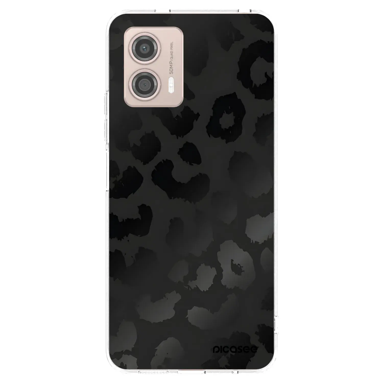 Silikonový průhledný obal pro Motorola Moto G53 5G - Midnight Leopard