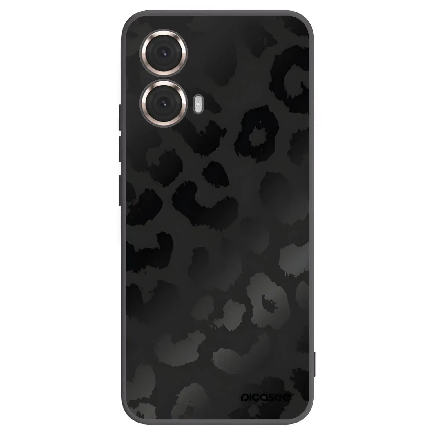 Silikonový černý obal pro Motorola Moto G85 - Midnight Leopard